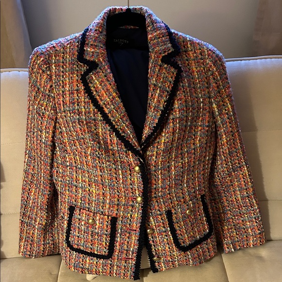 Talbots Jackets & Blazers - Talbots Multicolor Tweed Blazer with Black Trim